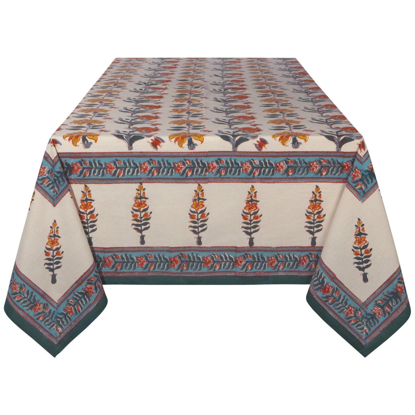 Tablecloth Marigold Block Print