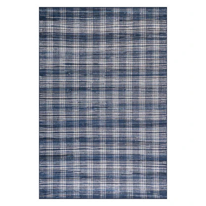 Rug Washable Denim Plaid