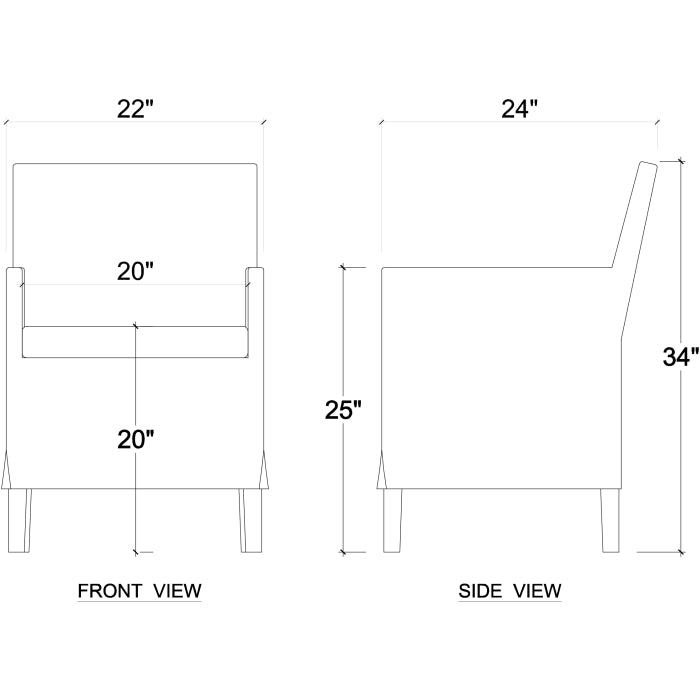 Chair Dining Arm Bilboa Slipcovered
