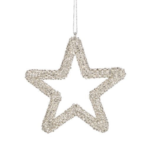 Ornament Star Silver and Clear