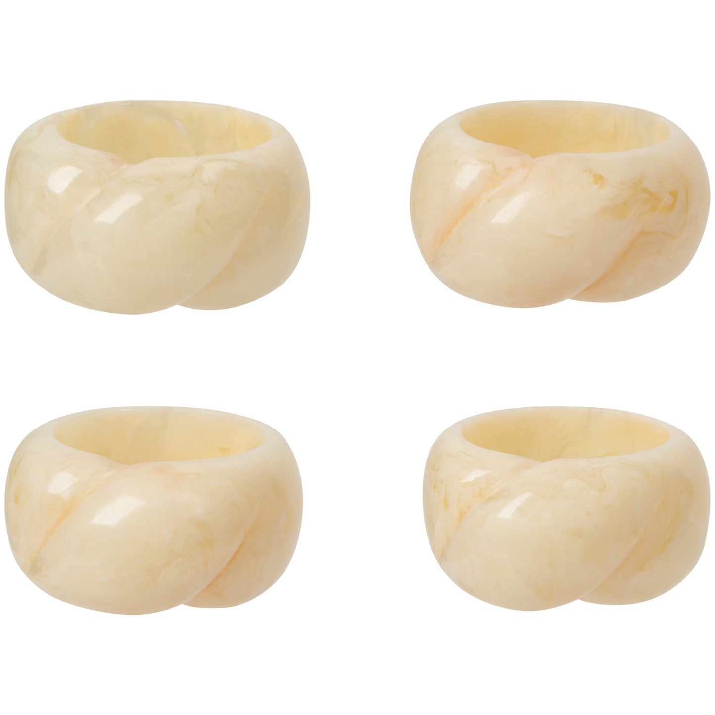 Napkin Rings Ivory Resin S/4