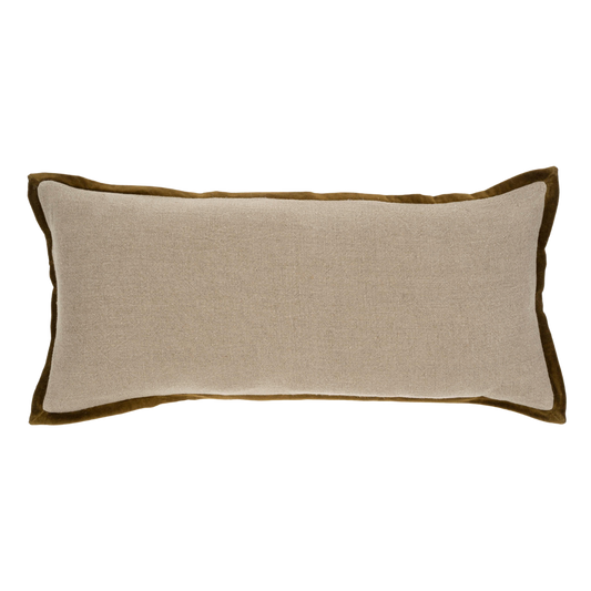 Velvet Trim Pillow Green