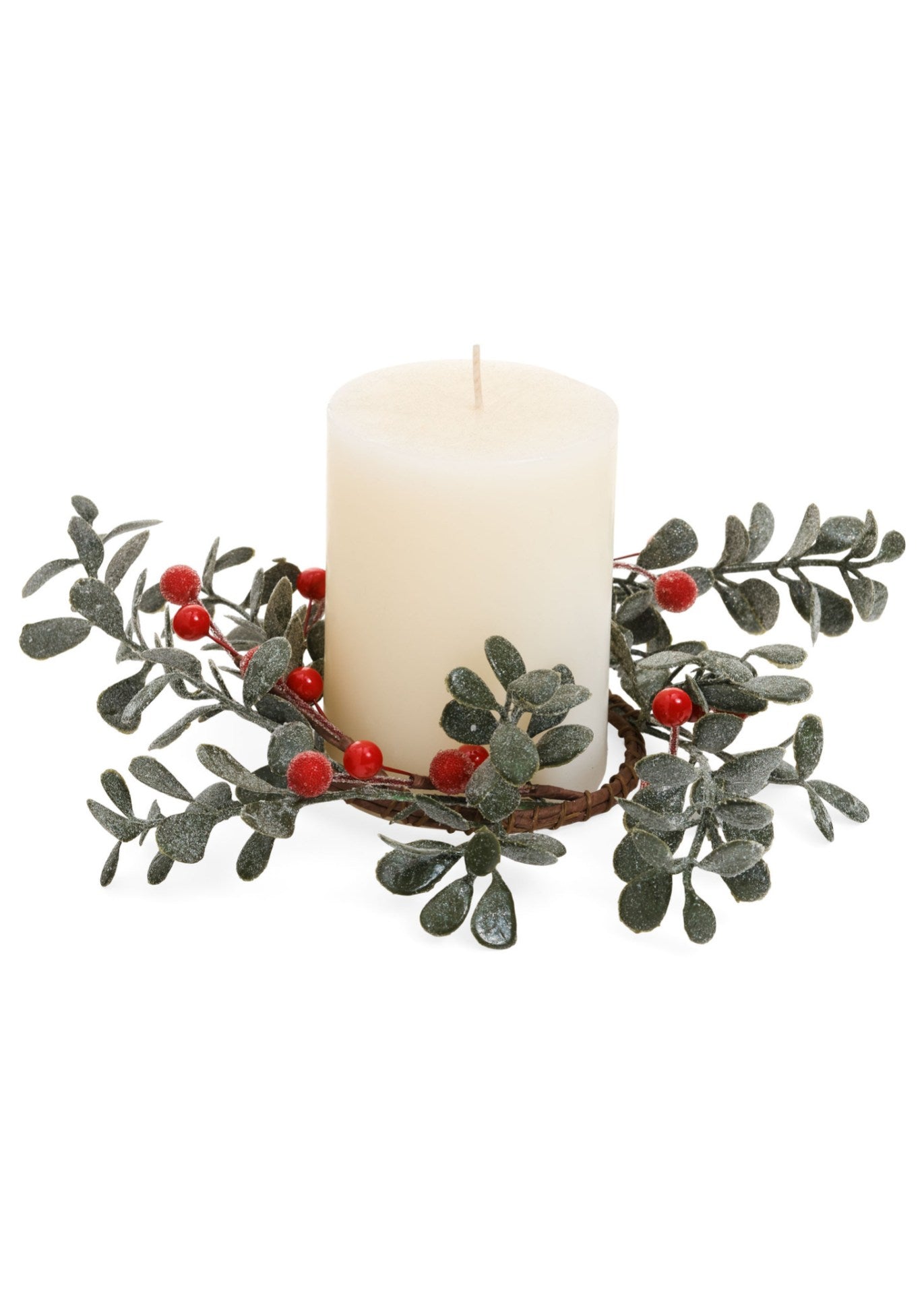 Candle Ring W/Berries Leaf