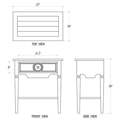 Side Table Orleans Straw Wash