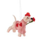 Ornament Dog Pink Heart Coat w/Flower Felt