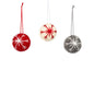 Ornament Snowflake Ball Scandi Red White Grey