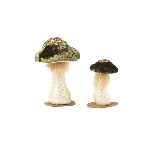 Mushrooms Standing Velvet Gold Top