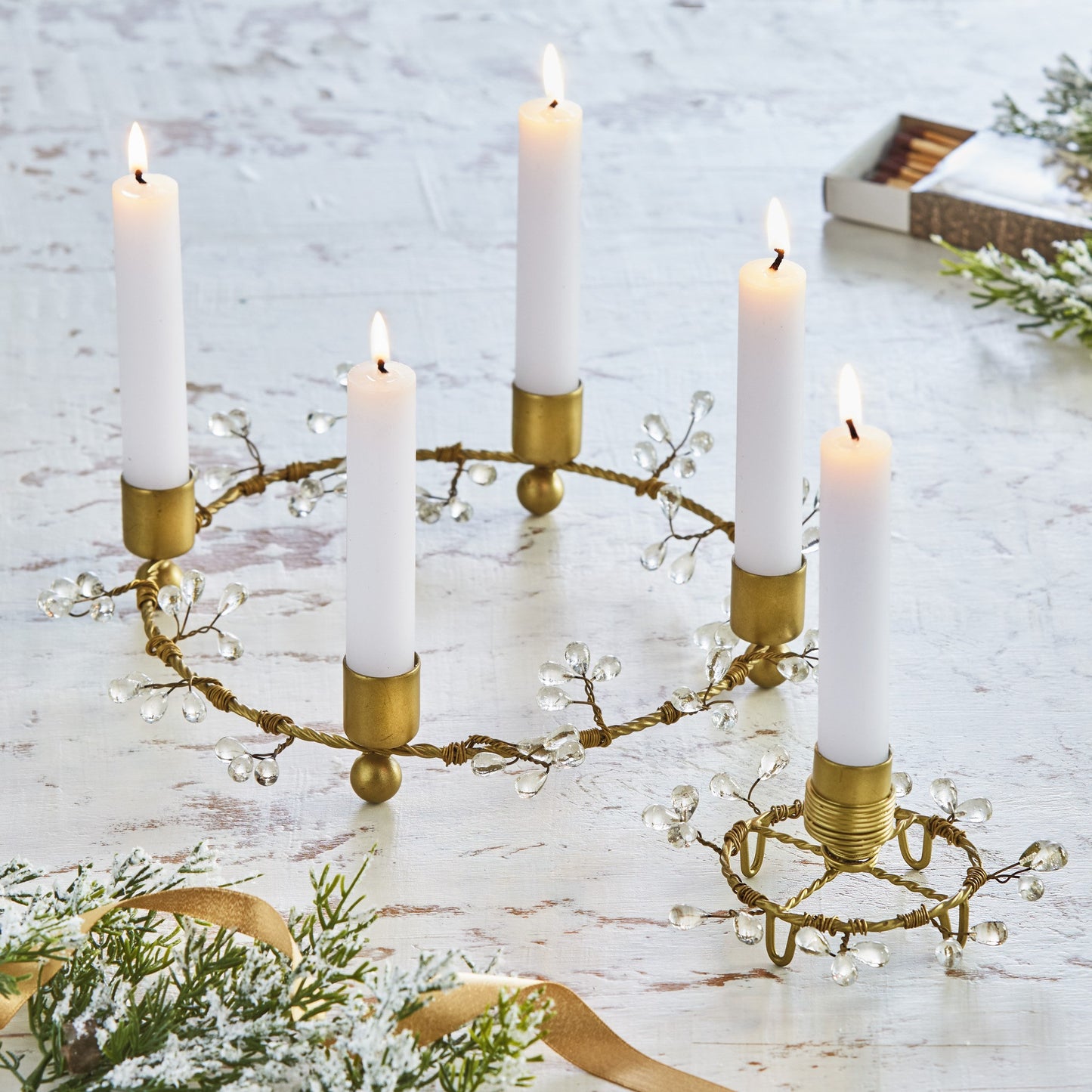 Candle Ring Glass Beaded