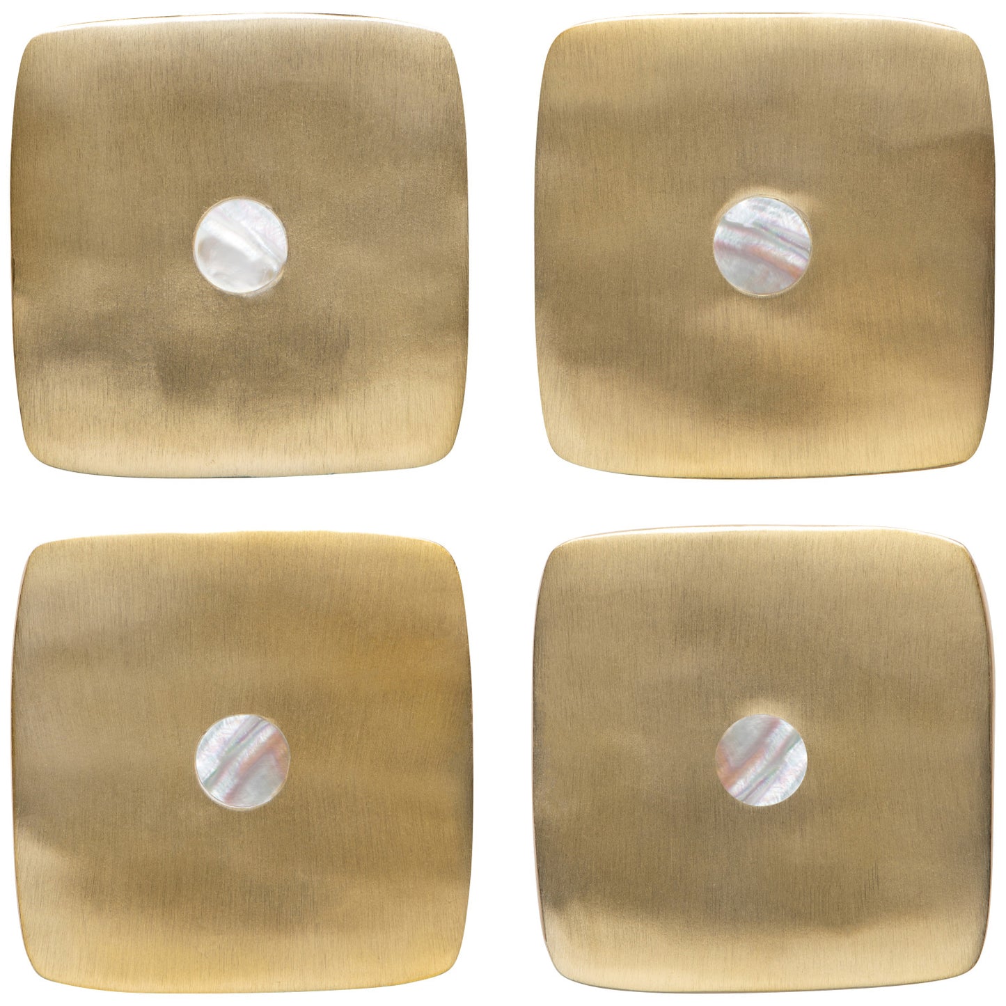 Coasters Nacre Gold Metal Set of 4
