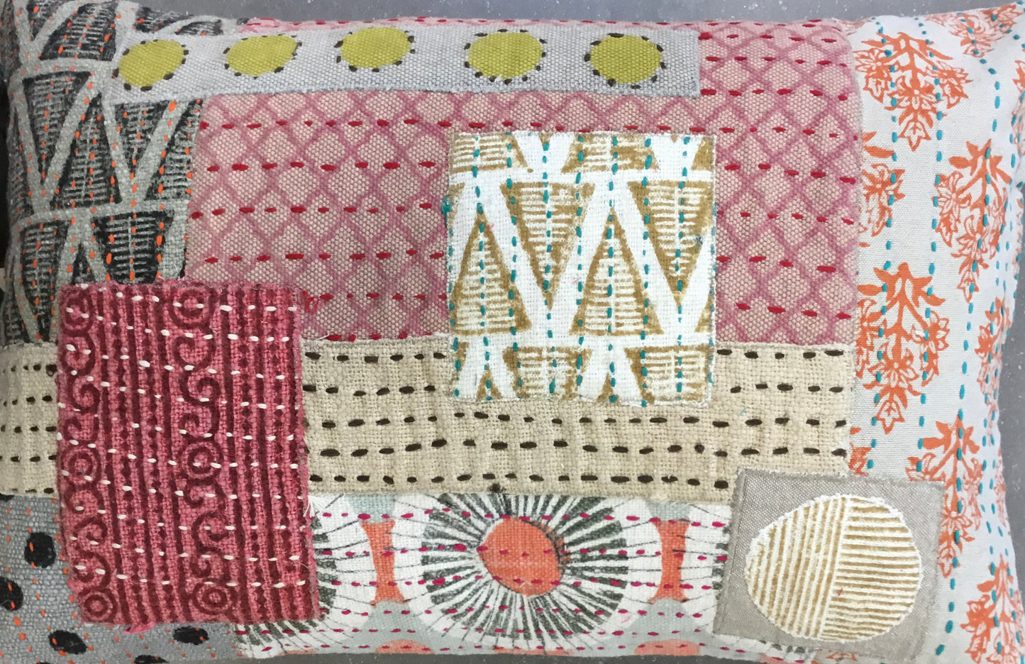 Kantha Patchwork Pillow