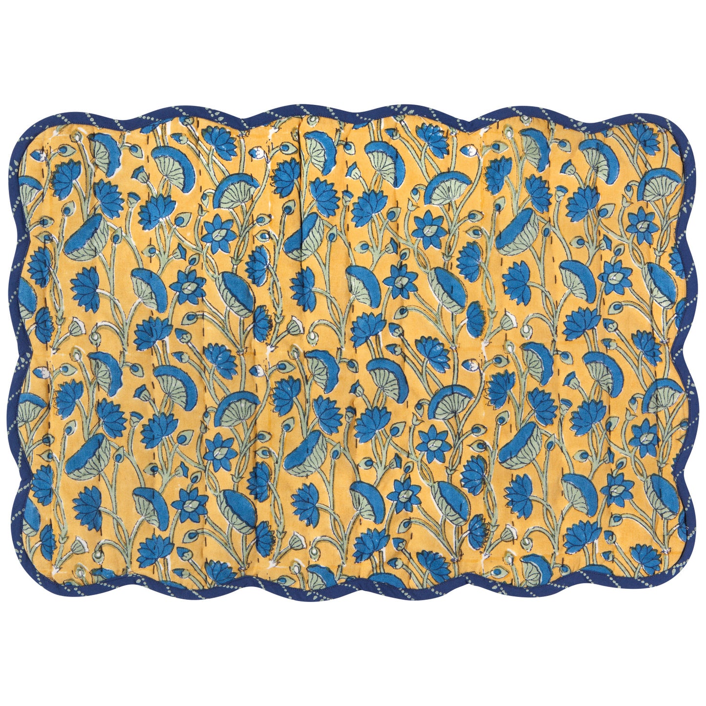 Fan Flower Block Print Placemat