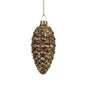 Ornament Brown Cone/Gold Glitter