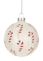 Ornament Sugared Glass Ball with Candy Canes