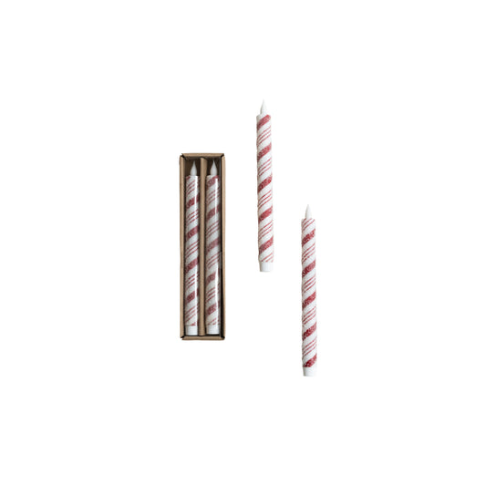 Tapers, LED w/Candy Cane Stripes