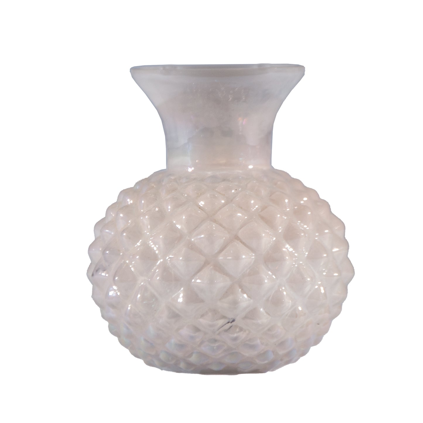 Vase Embossed Glass Hobnail