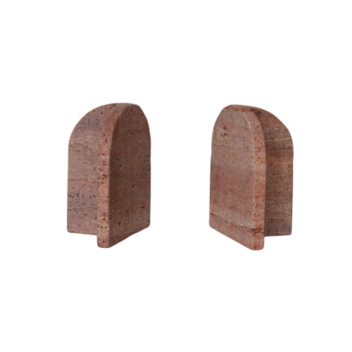 Bookends Red Travertine