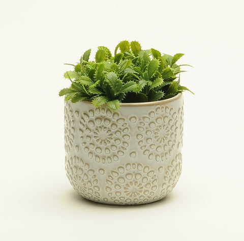 Pot White Embossed