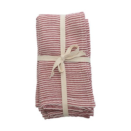Photo of Cotton Napkins Striped Red S/4