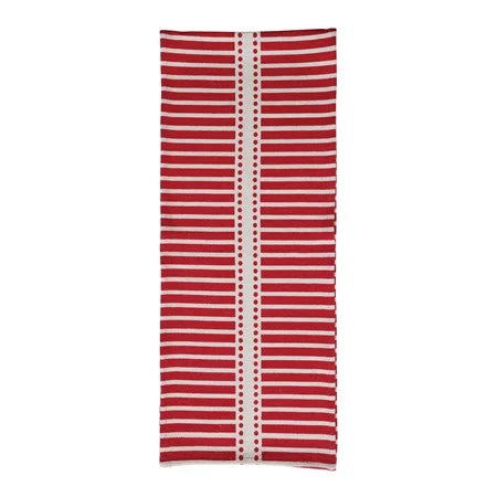 Photo of Table Runner Stripes/Dots Red