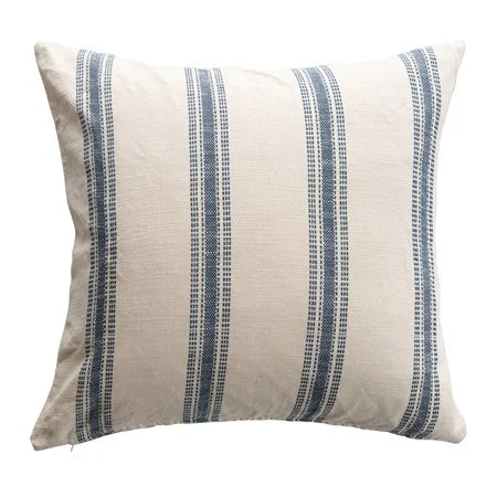 Photo of White & Blue Pillow Stripe