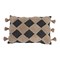 Photo of Lumbar Pillow W/Tassels Charcoal and Beige