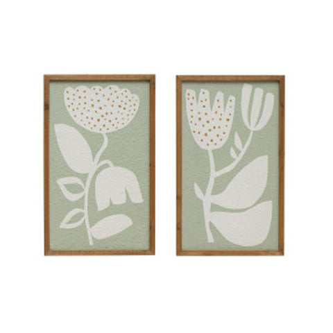 Photo of Print Wood Frame w/ Flower Sage & White